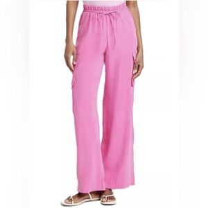 a new day Women's hot Pink Wide Leg cargo Pants